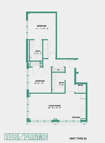 Floor plan Two Bedroom Corner
