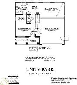 4 bedroom colonial first floor m