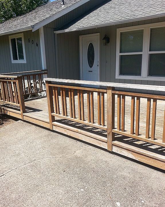 freshly refinished deck 