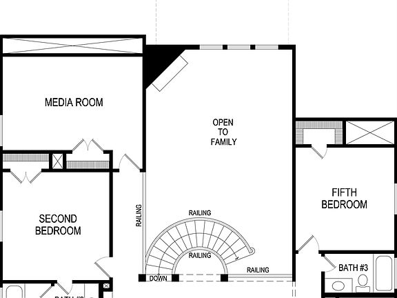 Stonebriar 2R w Media Second Floor Plan