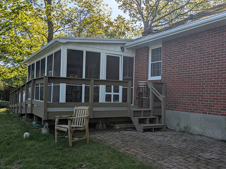 Screened porch, deck, and patio
