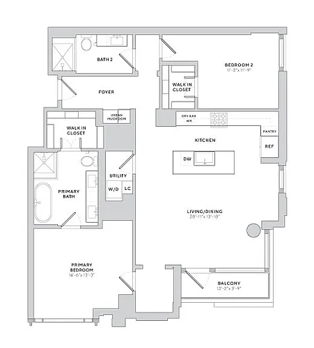 Floor plan B2 2X2