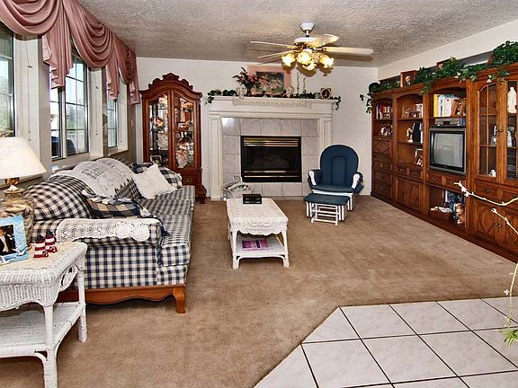 family room with fireplace