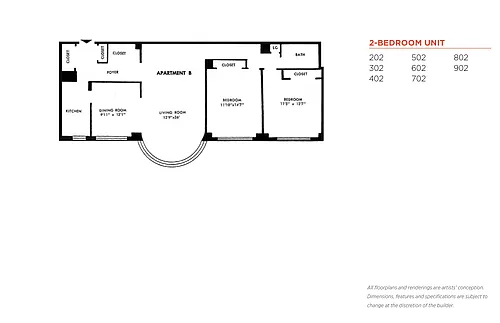 Floor plan Two Bedroom