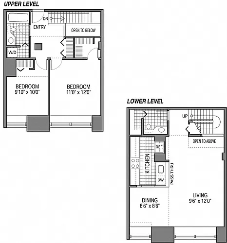 Floor plan 2 Bed 1.5 Bath - Bi-Level