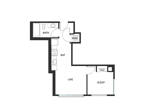 Floor plan 1x1 - A5 - Iron Flats