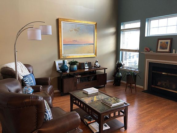 high ceiling family room