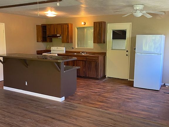 Kitchen with laminate wood floors