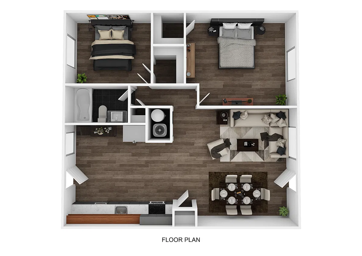 Floor plan 2 Bed 1 Bath