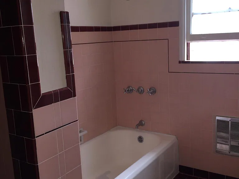 Bathtub in bathroom