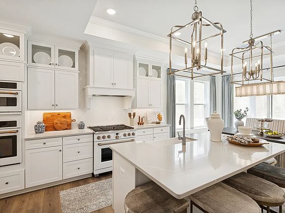 Kitchen with white cabinets