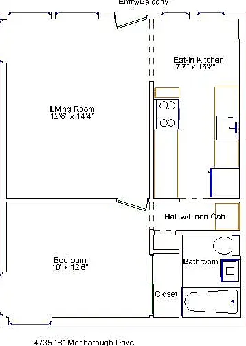Apartment floor plan.