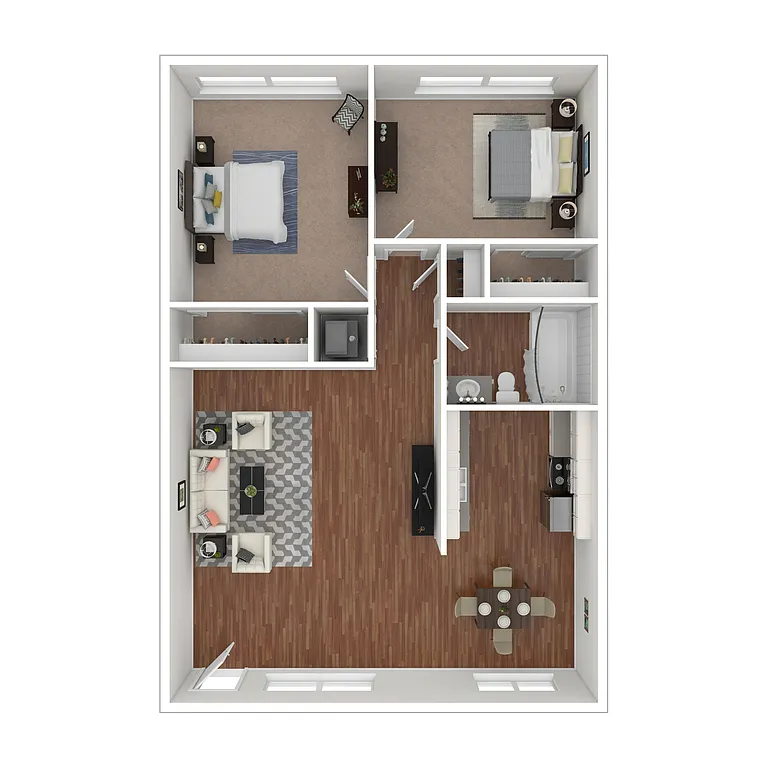 Floor plan 2 Bed 1 Bath