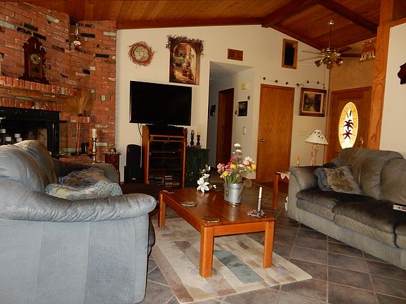 Living room and fireplace