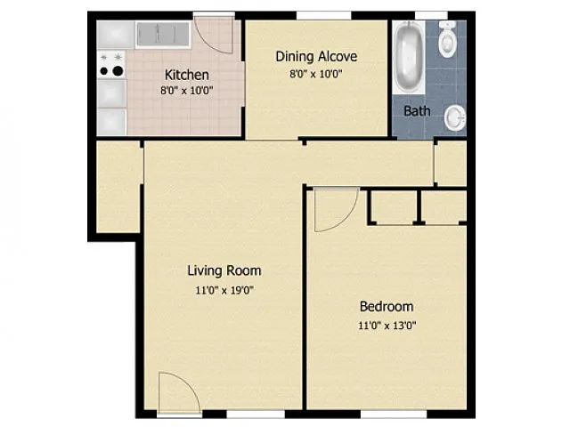 Floor plan 1 Bedroom Deluxe