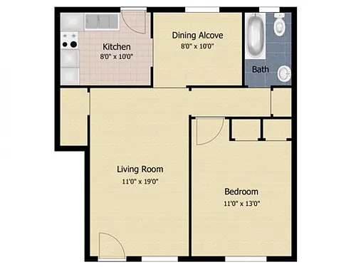 Floor plan 1 Bedroom Deluxe