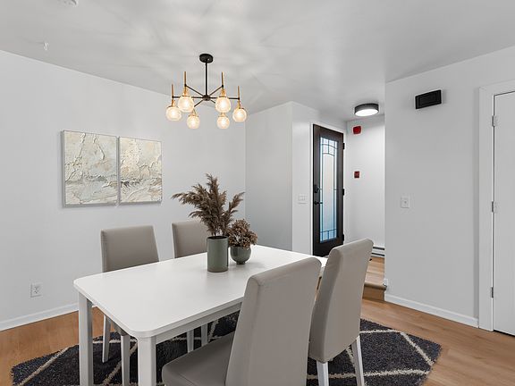 Dining Area with unique lighting