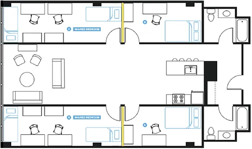 Floor plan 6 Person Shared