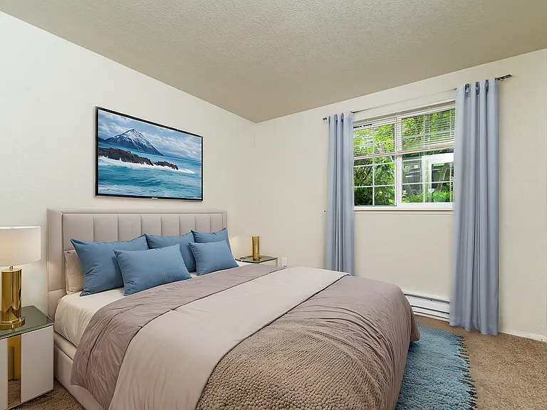 Experience tranquility in this beautifully designed bedroom, perfect for restful nights.