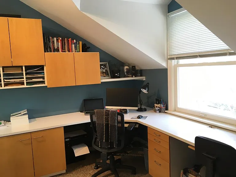 office upstairs with custom builtins