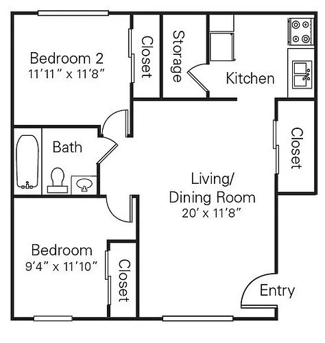 Floor plan 2 Bedroom