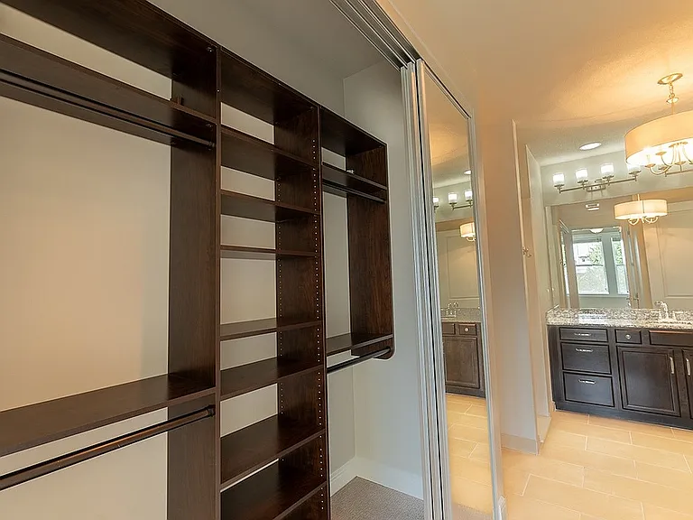 Walk-In Closet with Custom Shelving