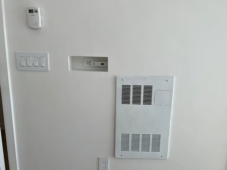 Built in central Wall heaters with your own apartment thermostat