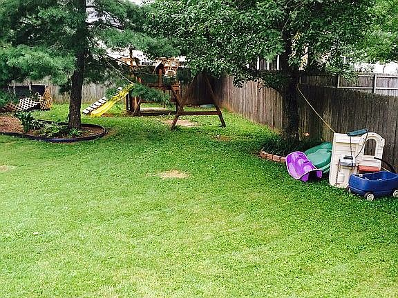 Large fenced backyard 