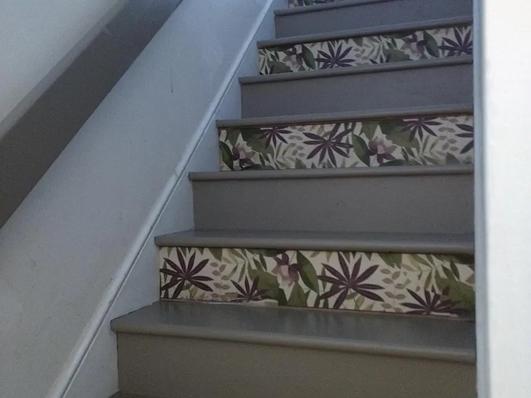 Staircase leading up to second floor Master suite
