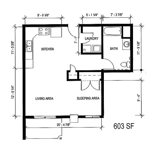 Floor plan Studio | 603 sqft
