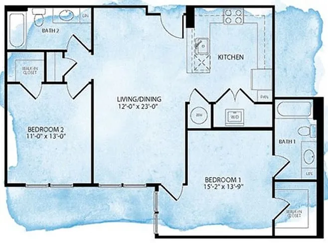 Floor plan Cornerstone B4 2 Bed 2 Bath