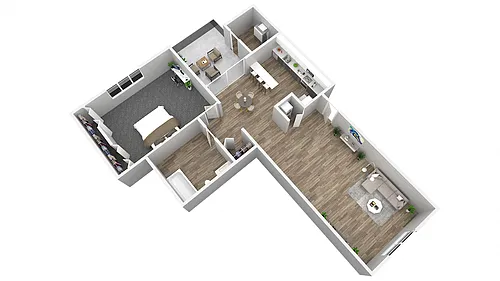 Floor plan 1B Black Cherry