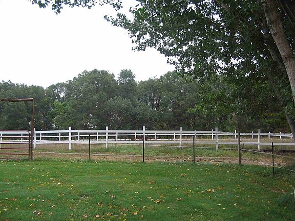 Riding arena with beautiful backdrop