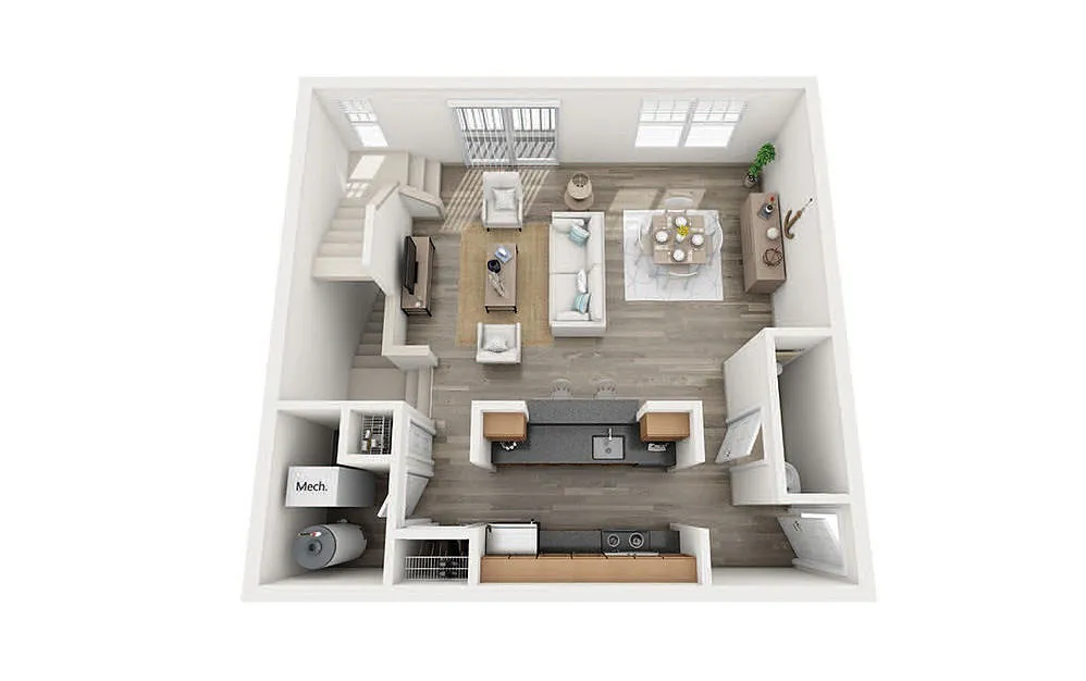 Floor plan C5T Two Bedroom Townhouse