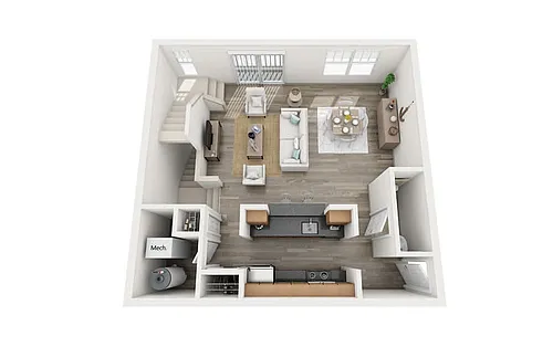 Floor plan C5T Two Bedroom Townhouse