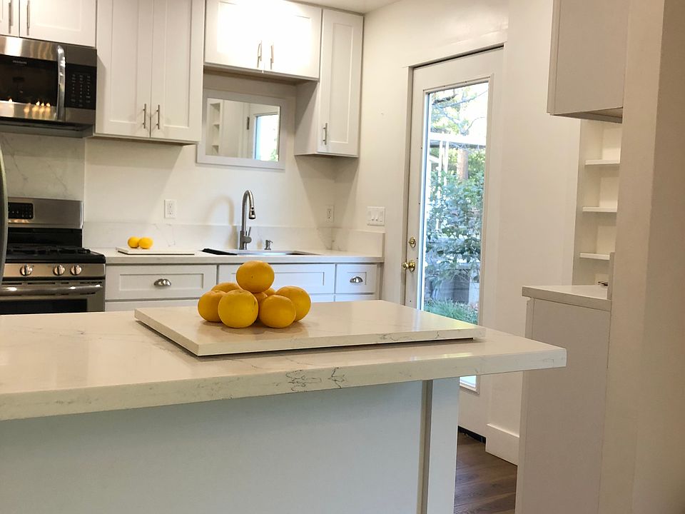 Kitchen, Island and Entry Door