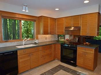 This great kitchen has lots of cabinet space!