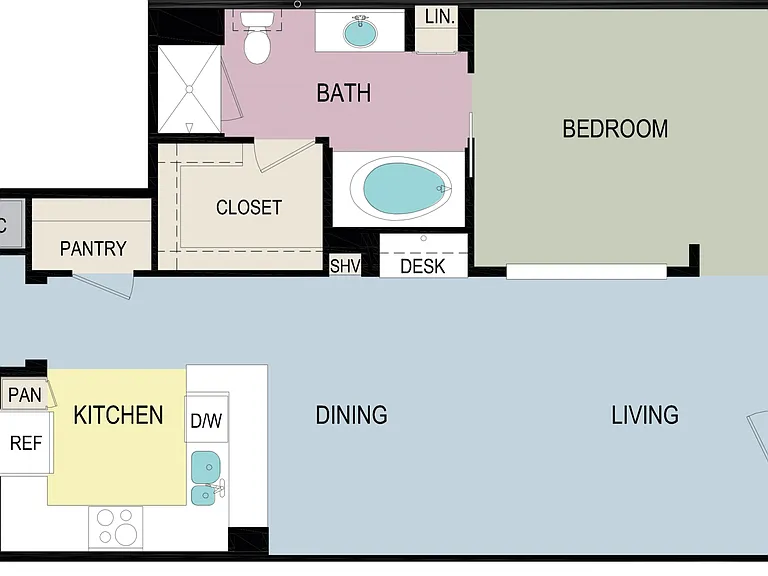 1D floor plan Broadstone Miracle Mile