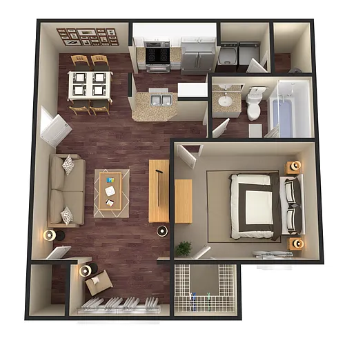 Floor plan 1 Bed 1 Bath