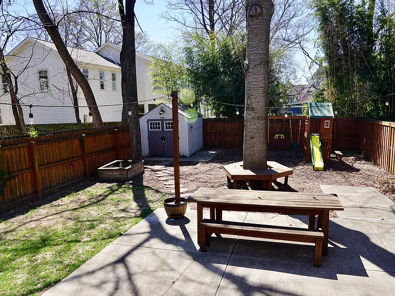 Backyard with Shed and table