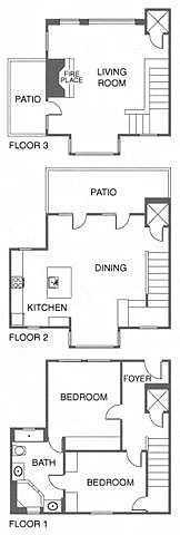 Floor plan 2 Bed, 1 Bath