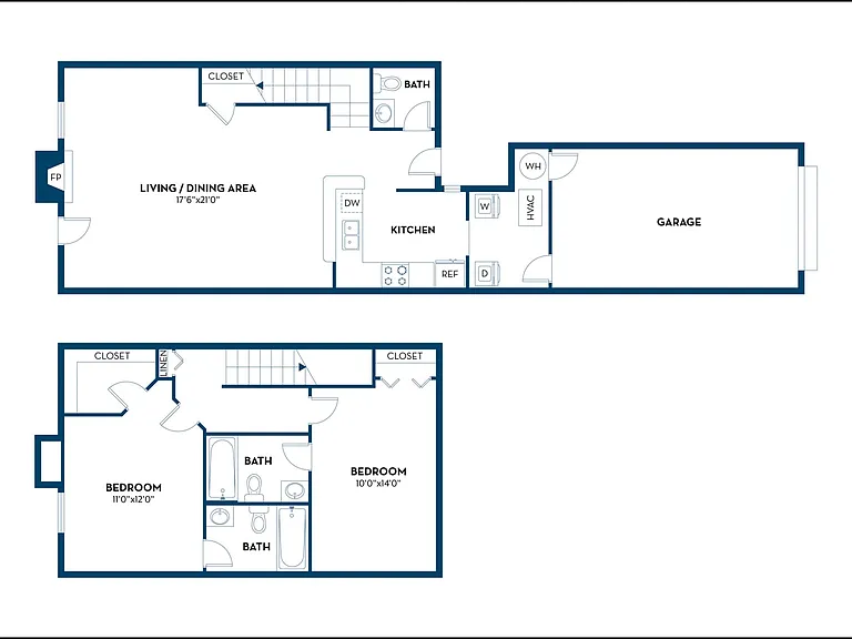 Bristol Townhome | 2BD, 2.5BA | 1144SF Bristol Townhome | 2BD, 2.5BA | 1144SF