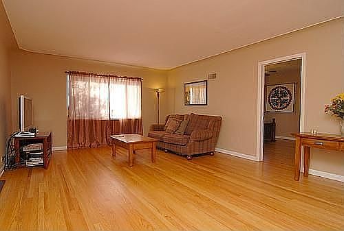 Great Room with Newly Finished Wood Floors