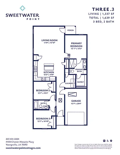 Floor plan 3 br/2ba