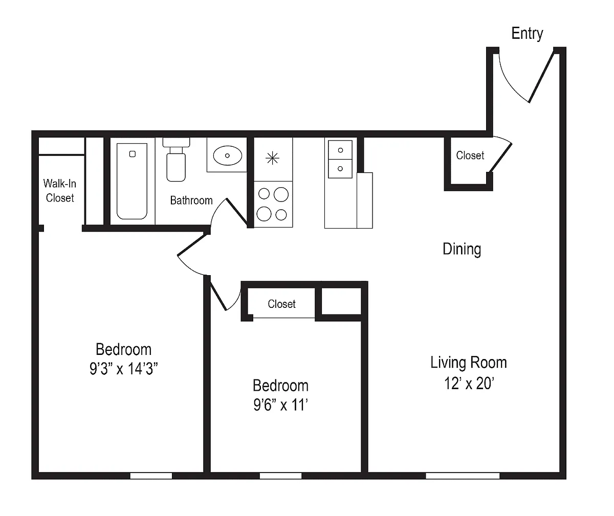 Floor plan 2BD1BA