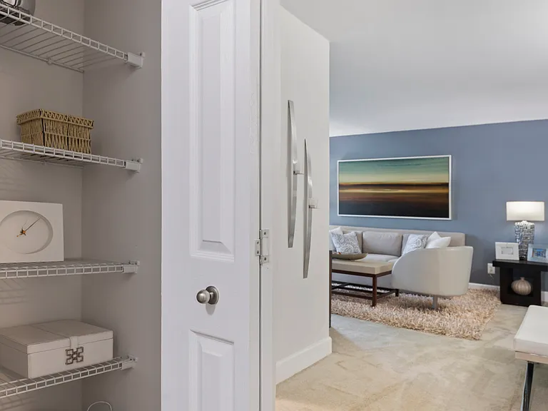 Living Room with Abundant Closet Space