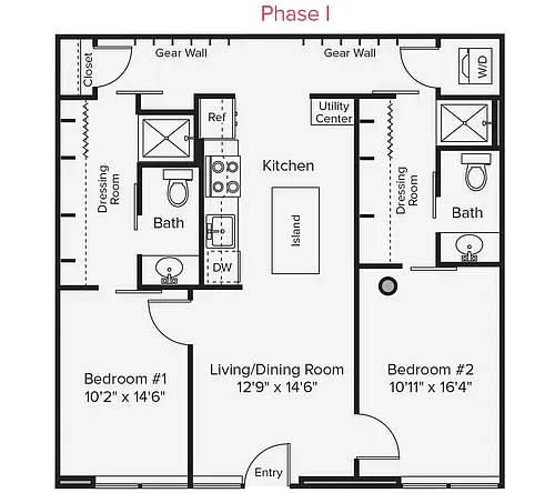 Floor plan B1V-1210sqft