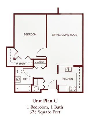 Floor plan One-Bedroom