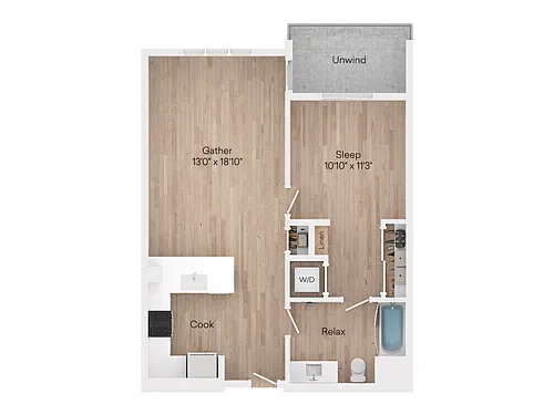 Floor plan 1X1-763