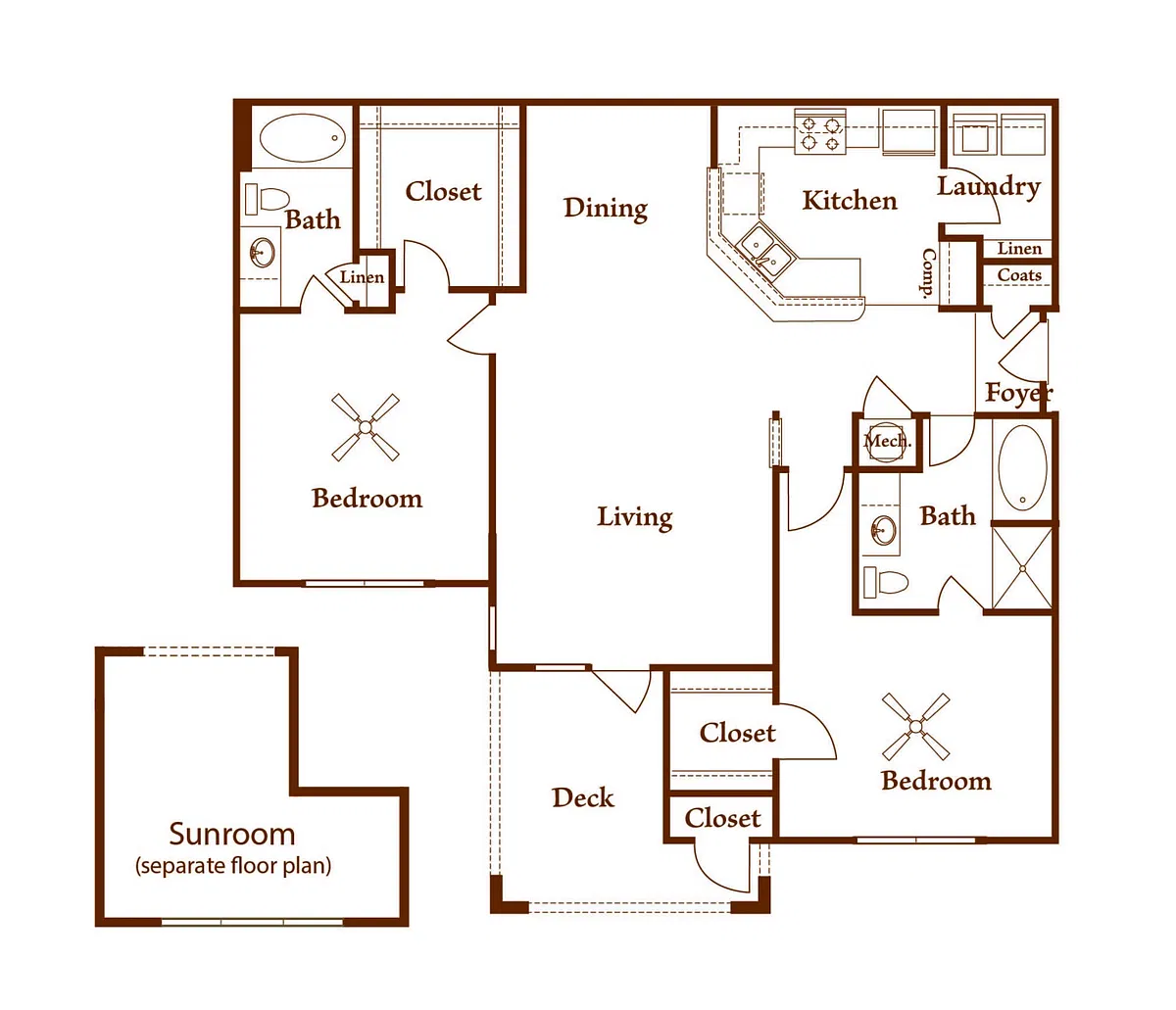 Floor plan Mulberry - Deck